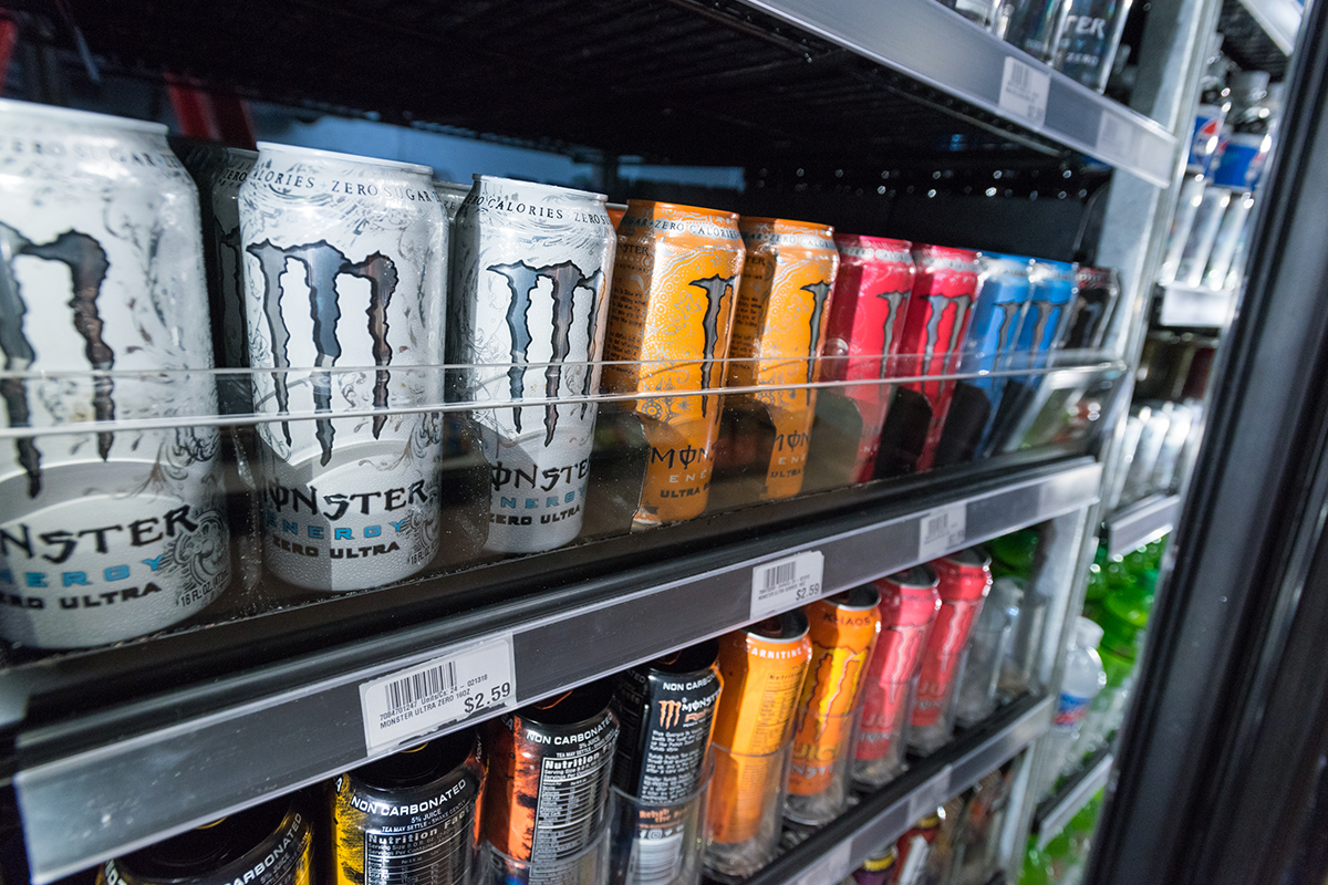 VersaSlide Shelving with Energy Drinks