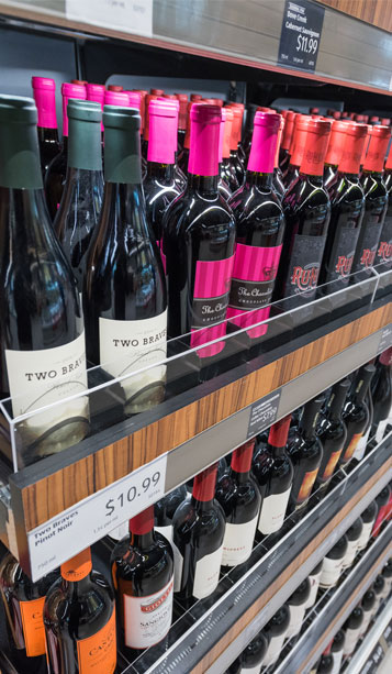 VersaSlide Shelving with Assorted Wine Bottles