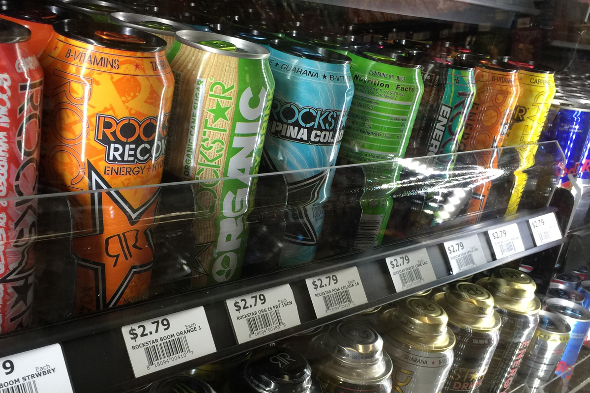 VersaSlide Shelving with Energy Drinks